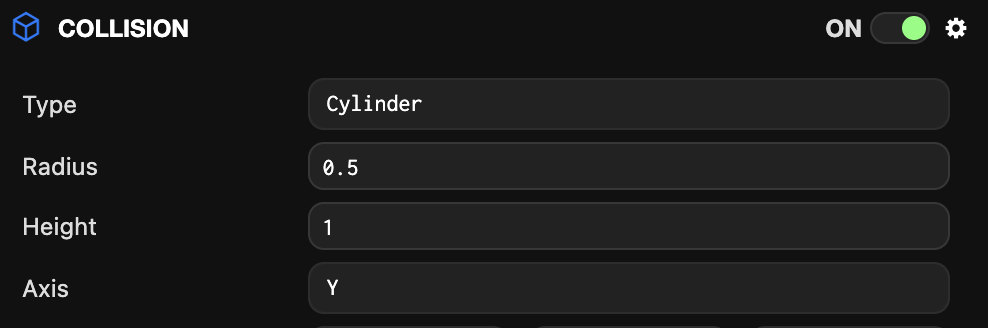 Collision component (Cylinder)
