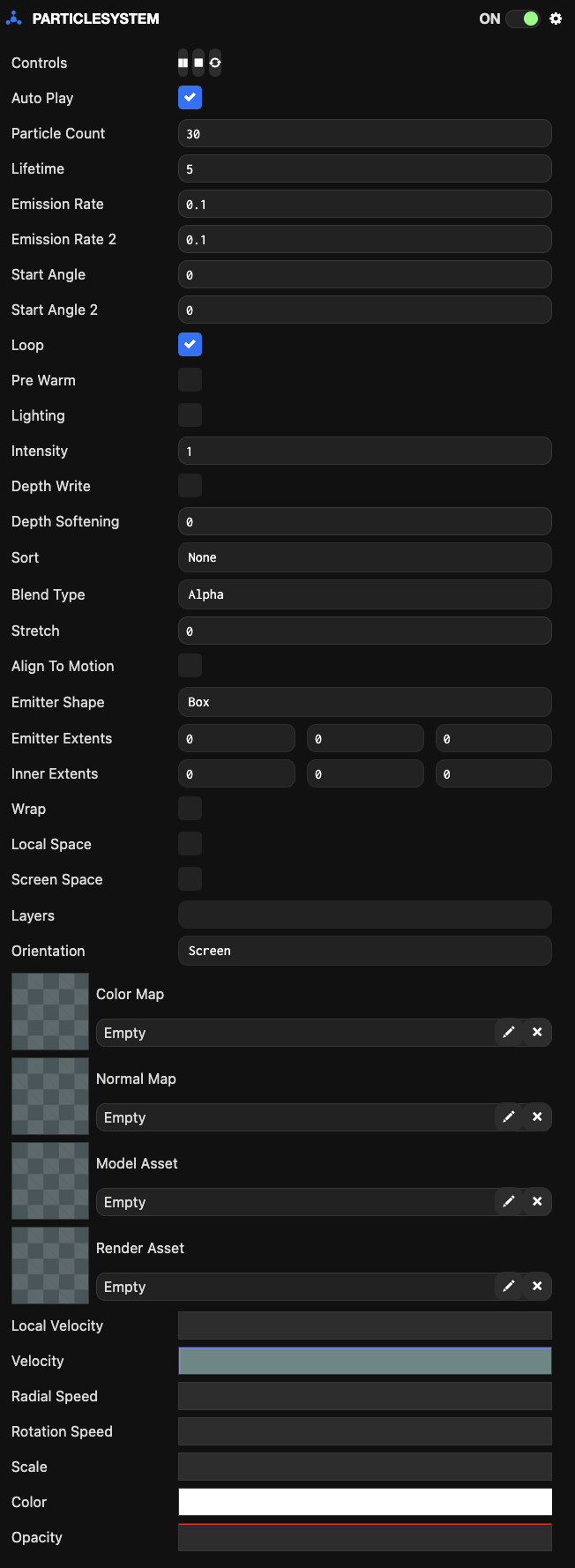 Particle System component