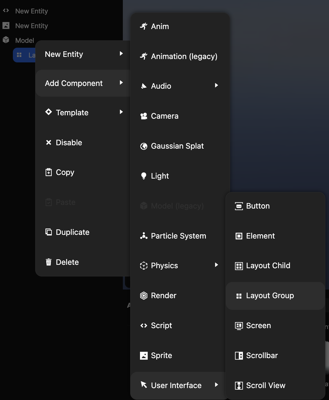 Create Layout Group