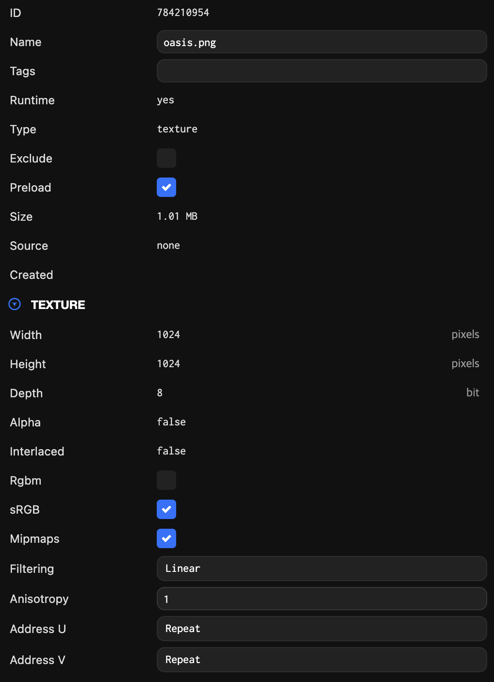 Texture Properties