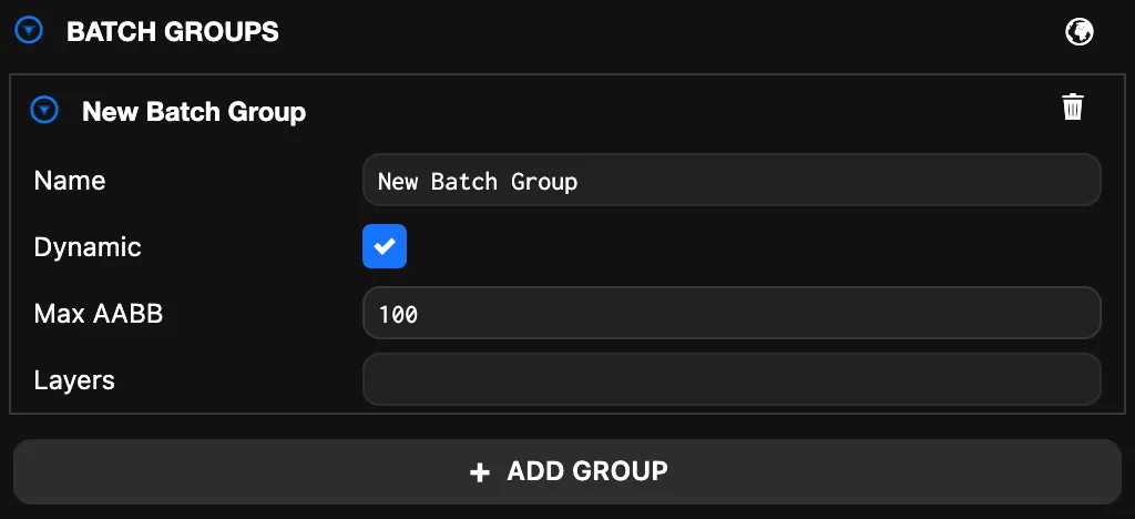 Batch Groups Settings