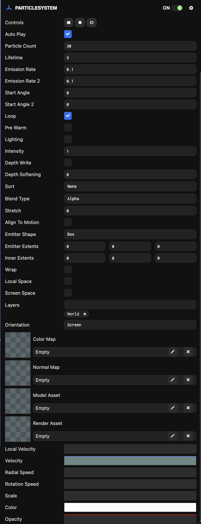 Particle System component