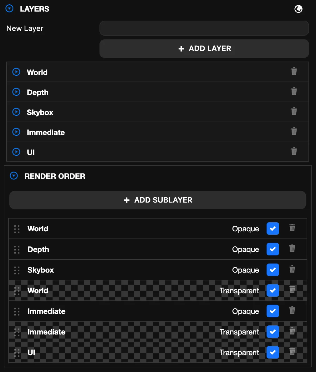 Layers Settings