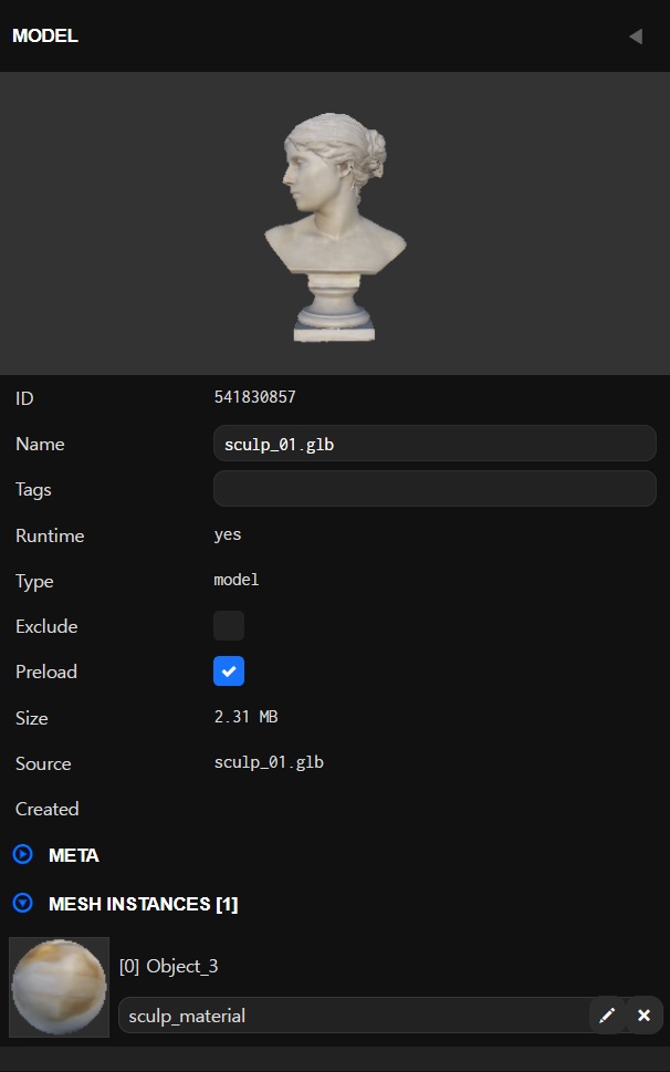 Model Inspector Empty Slot